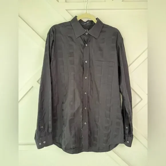 Bugatchi Classic Fit Dress Shirt Bundle Size Large  3 Long Sleeve 100%  Cotton